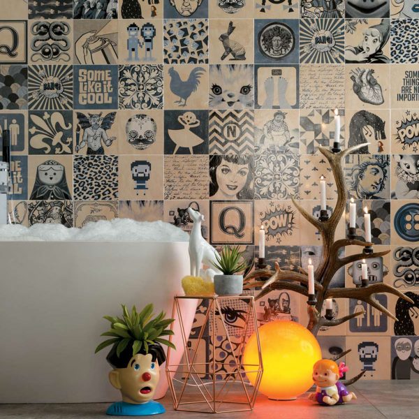 Indigo Décor Mix 20x20 - Carrelage en Grès cérame émaillé