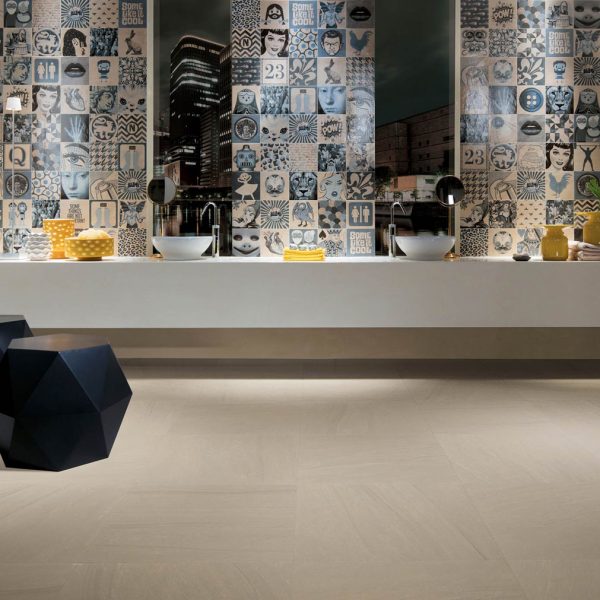 Jasper Ivoire 60x60 & Indigo Decor Mix - Grès Cérame pour Salle de bains