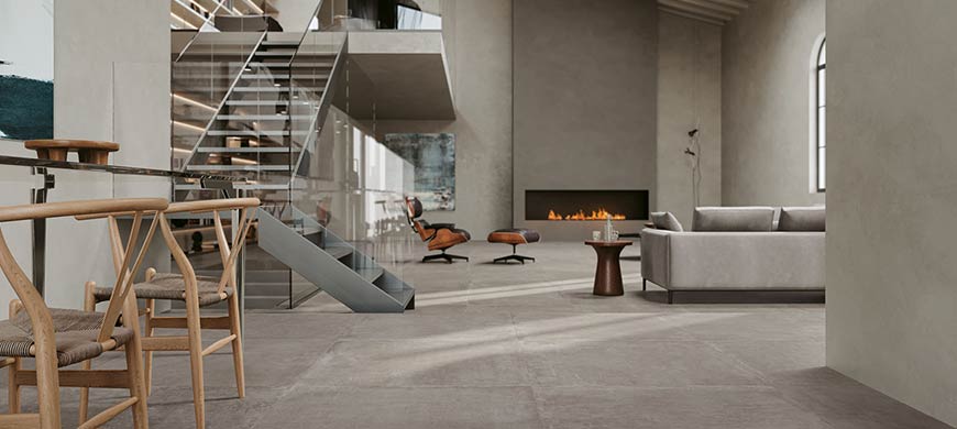 carrelage gris grand format