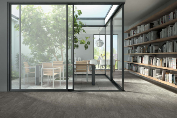 Carrelage gris clair parquet