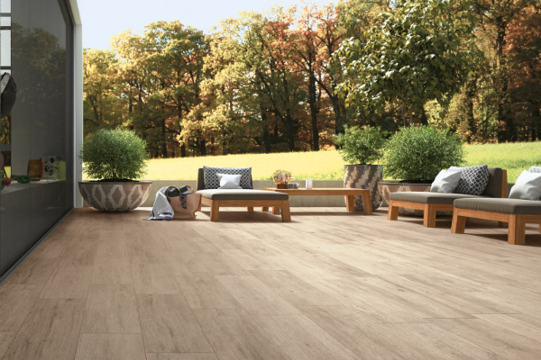 Carrelage marron terrasse