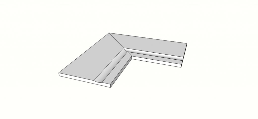 Margelle arrondie (1/2 rond) angle ext. complet (2 pièces) <span style="white-space:nowrap;">30x60 cm</span> &nbsp; <span style="white-space:nowrap;">ép. 20mm</span>