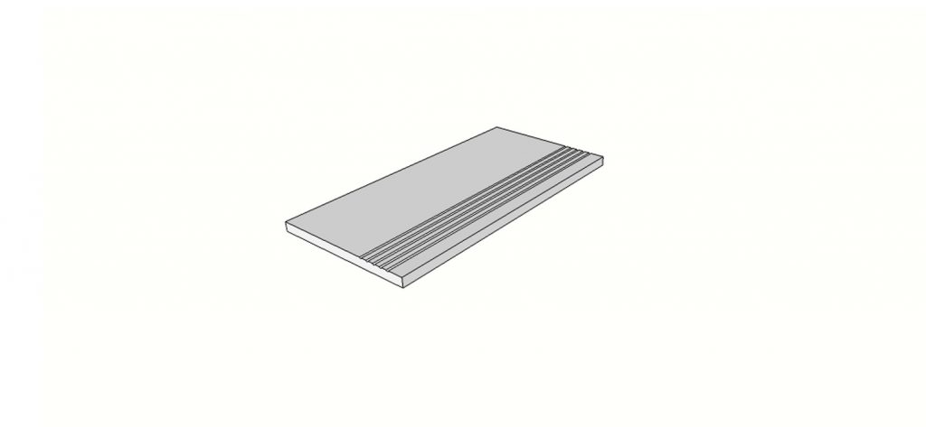 Margelle bord antidérapant arrondi (1/2 rond) angle ext. complet (2 pièces) <span style="white-space:nowrap;">30x60 cm</span> &nbsp; <span style="white-space:nowrap;">ép. 20mm</span>