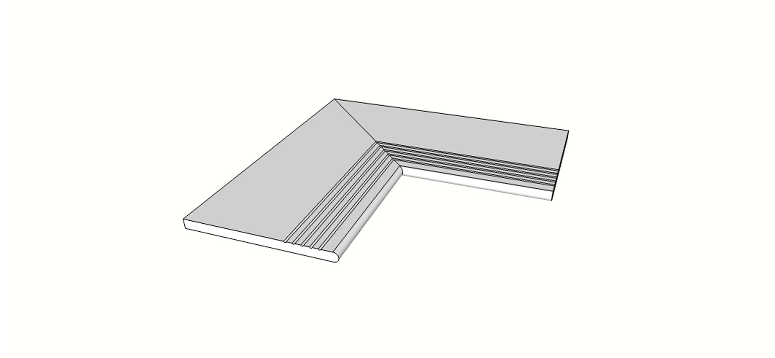 Margelle bord antidérapant arrondi (1/2 rond) angle ext. complet (2 pièces) <span style="white-space:nowrap;">30x60 cm</span>   <span style="white-space:nowrap;">ép. 20mm</span>