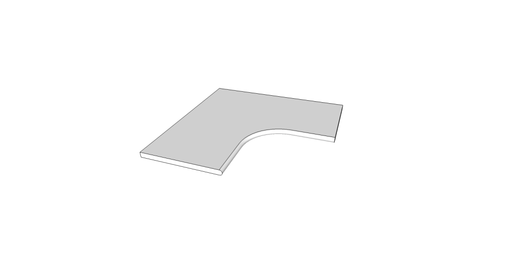 Margelle bord arrondi (1/2 rond) angle curviligne R15 <span style="white-space:nowrap;">60x60 cm</span> &nbsp; <span style="white-space:nowrap;">ép. 20mm</span>