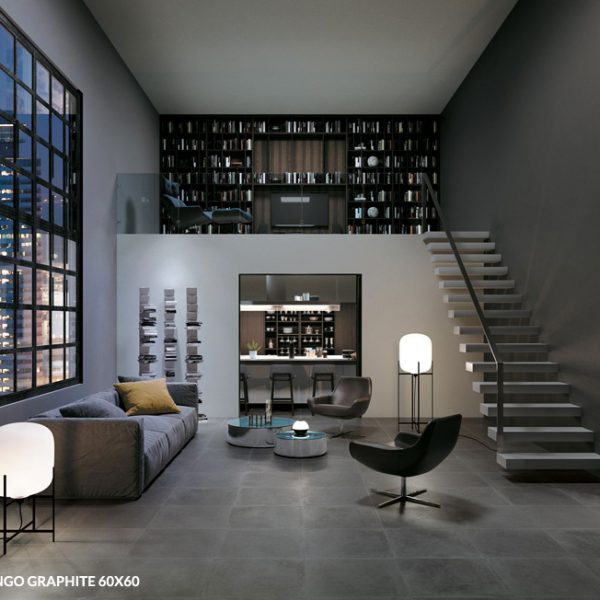 Tango Graphite 60x60 - Carrelage effet Béton Ciment