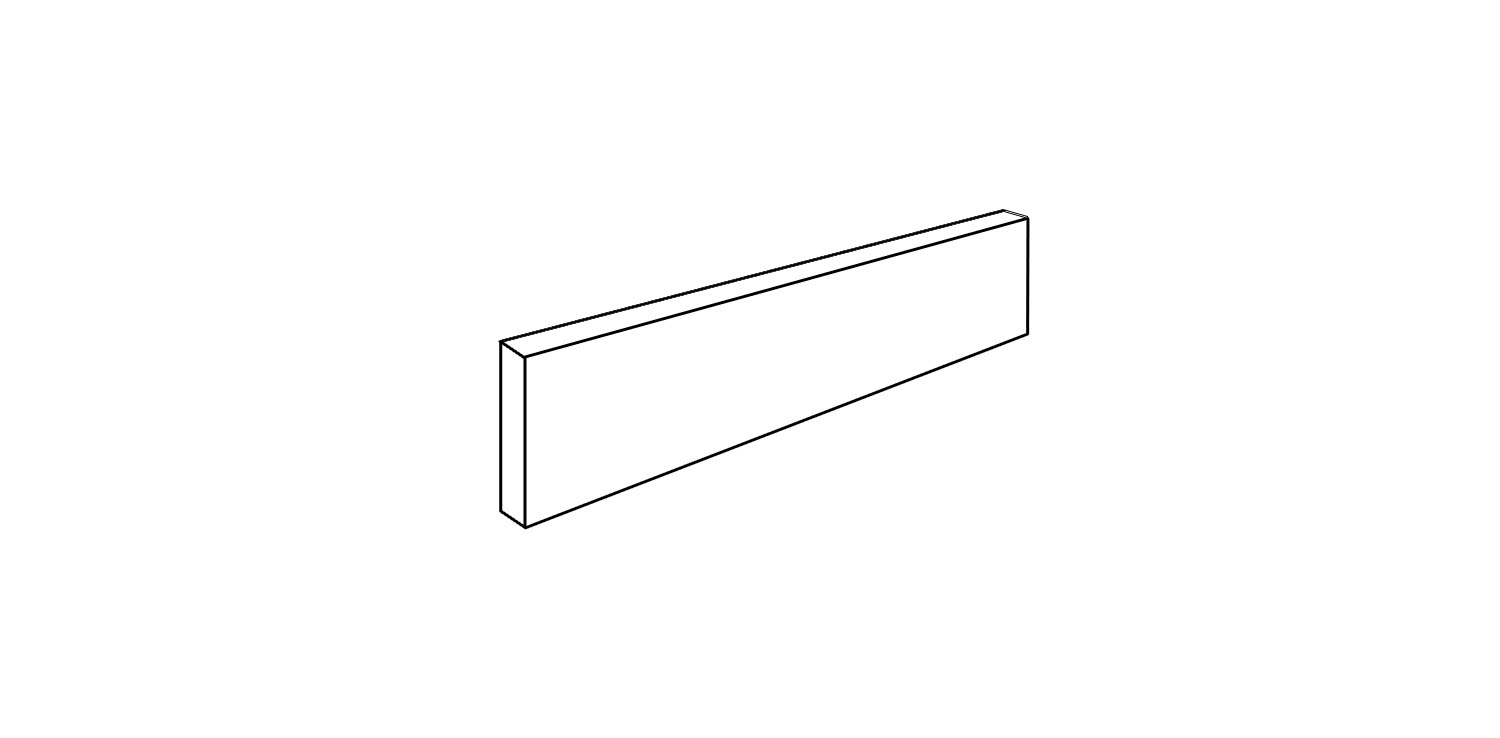 Rechte plint <span style="white-space:nowrap;">7,4x30 cm</span>