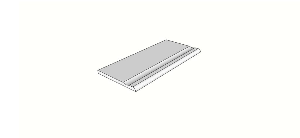 Randtegel met L-vormige aflopende rand vastgelijmd aan de binnenhoek (2 stuks) <span style="white-space:nowrap;">30x60 cm</span> &nbsp; <span style="white-space:nowrap;">ép. 20mm</span>