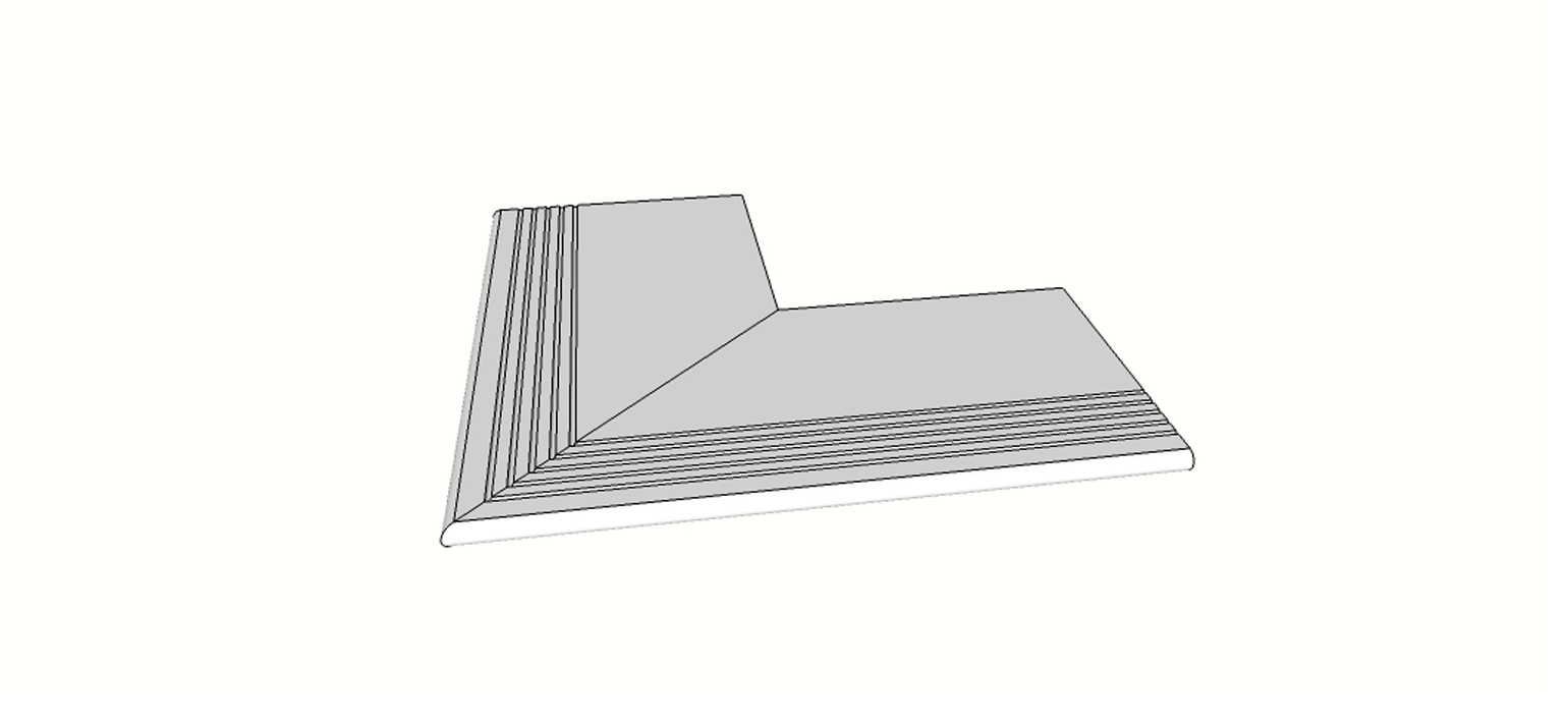 Afgeronde uitlopende randtegels (1/4 rond) <span style="white-space:nowrap;">30x60 cm</span> &nbsp; <span style="white-space:nowrap;">ép. 20mm</span>