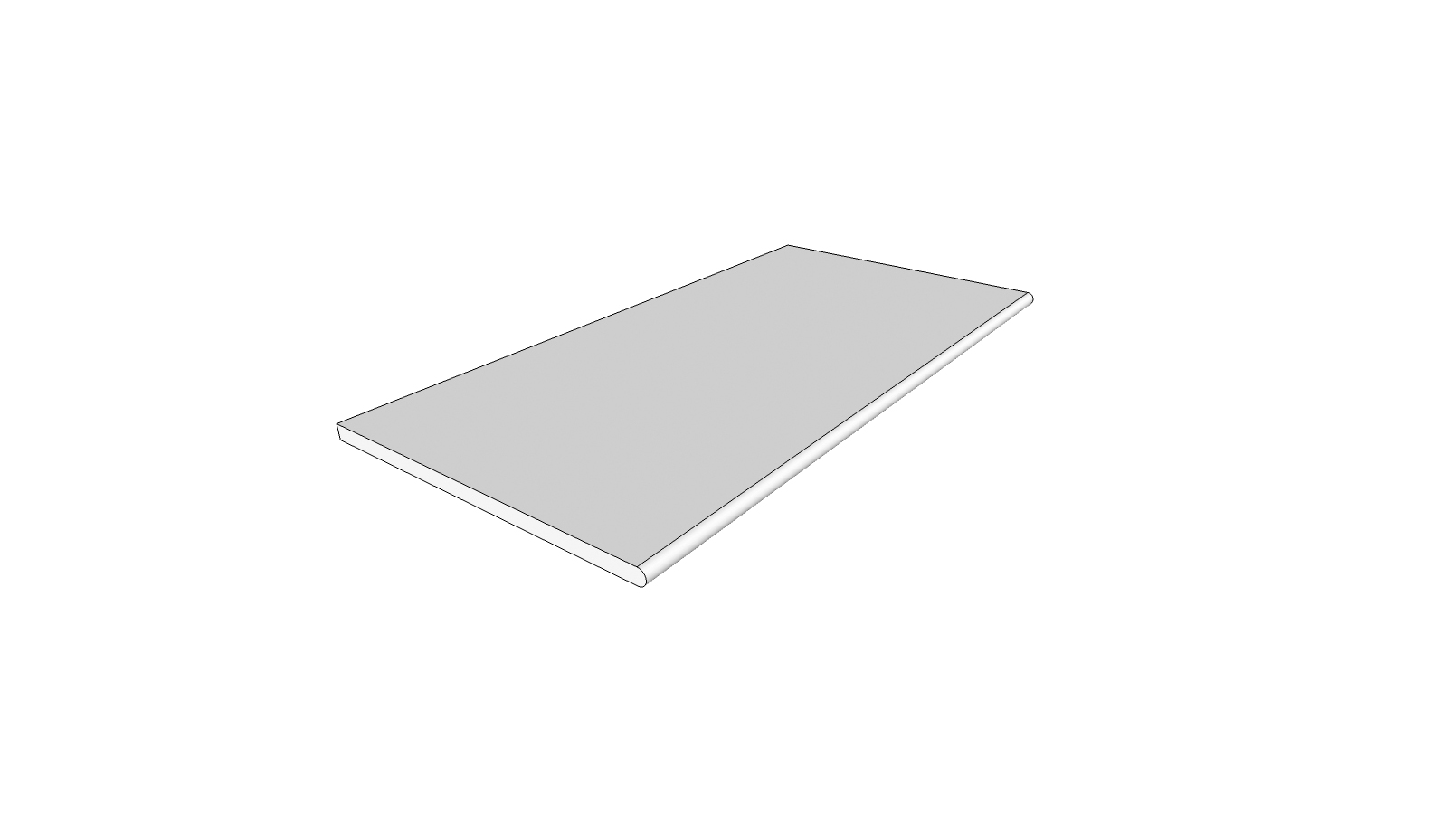 Afgeronde randtegel (1/2 rond) <span style="white-space:nowrap;">30x60 cm</span> &nbsp; <span style="white-space:nowrap;">ép. 20mm</span>