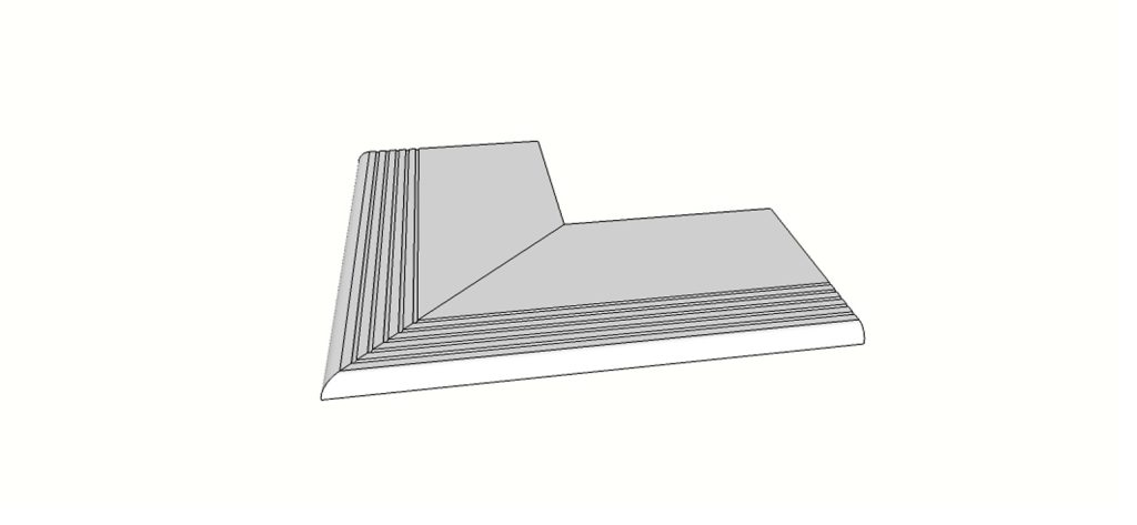 Afgeronde antisliprand randtegel (1/4 rond) <span style="white-space:nowrap;">30x60 cm</span> &nbsp; <span style="white-space:nowrap;">ép. 20mm</span>