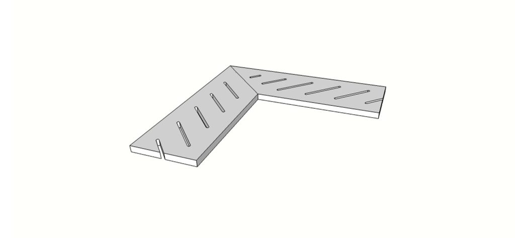 Afgeronde uitlopende randtegels (1/4 rond) volledige buitenhoek (2 stuks) <span style="white-space:nowrap;">30x60 cm</span> &nbsp; <span style="white-space:nowrap;">ép. 20mm</span>