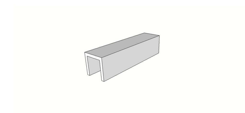 U-vormige rand <span style="white-space:nowrap;">15x60 cm</span> &nbsp; <span style="white-space:nowrap;">ép. 20mm</span>